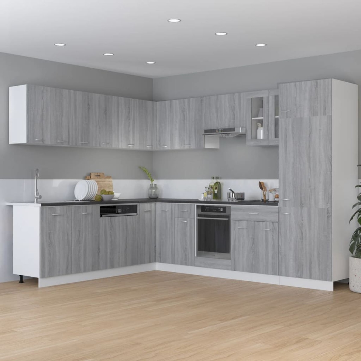 vidaXL Ντουλάπι Κουζίνας Γκρι sonoma75,5x75,5x80,5εκ. Επεξεργ. Ξύλο