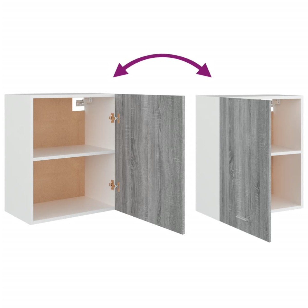 vidaXL Ντουλάπι Κρεμαστό Γκρι Sonoma 50x31x60 εκ. Επεξεργασμένο Ξύλο