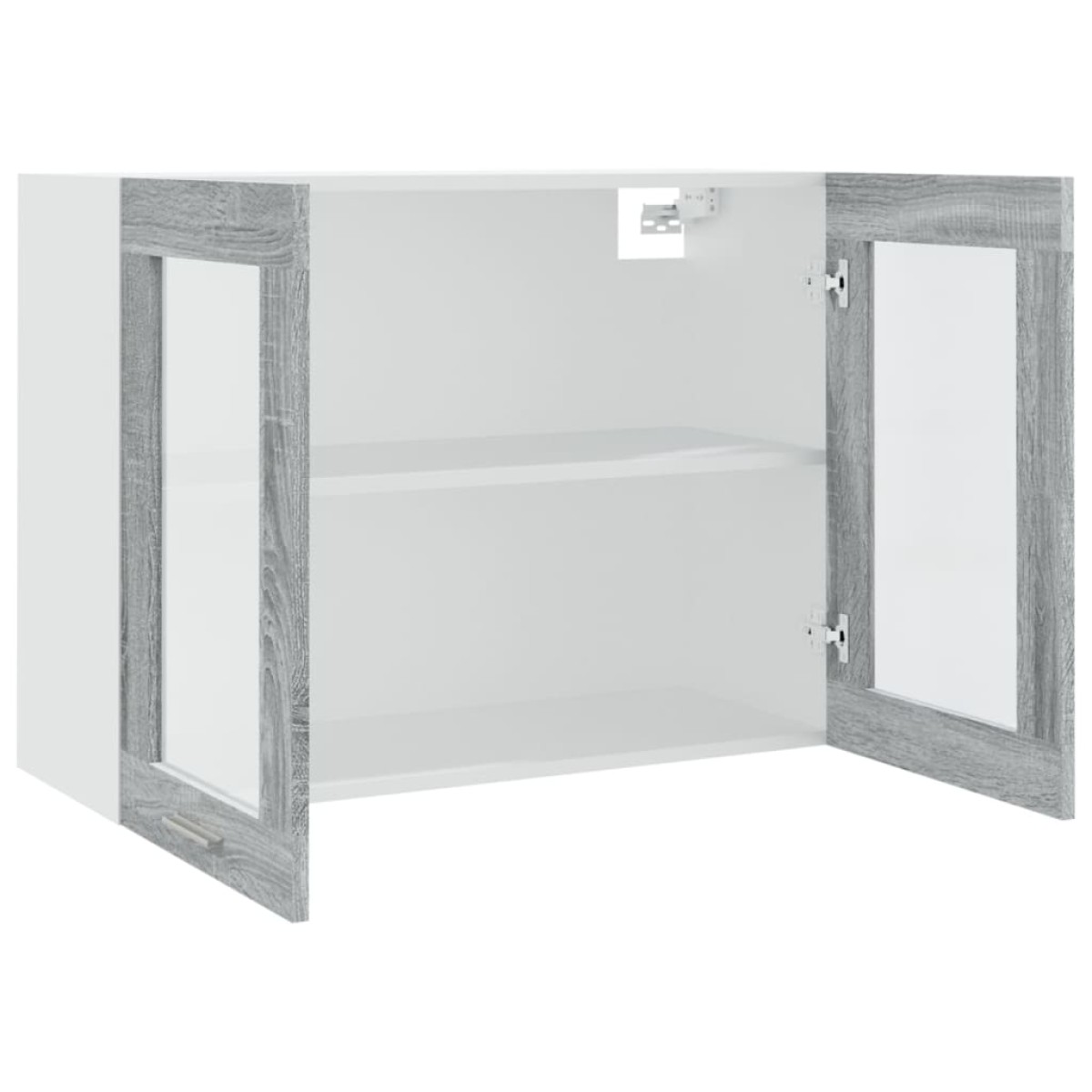vidaXL Κρεμαστό Ντουλάπι Γυάλινο Γκρι Sonoma 80x31x60 εκ. Επεξ. Ξύλο