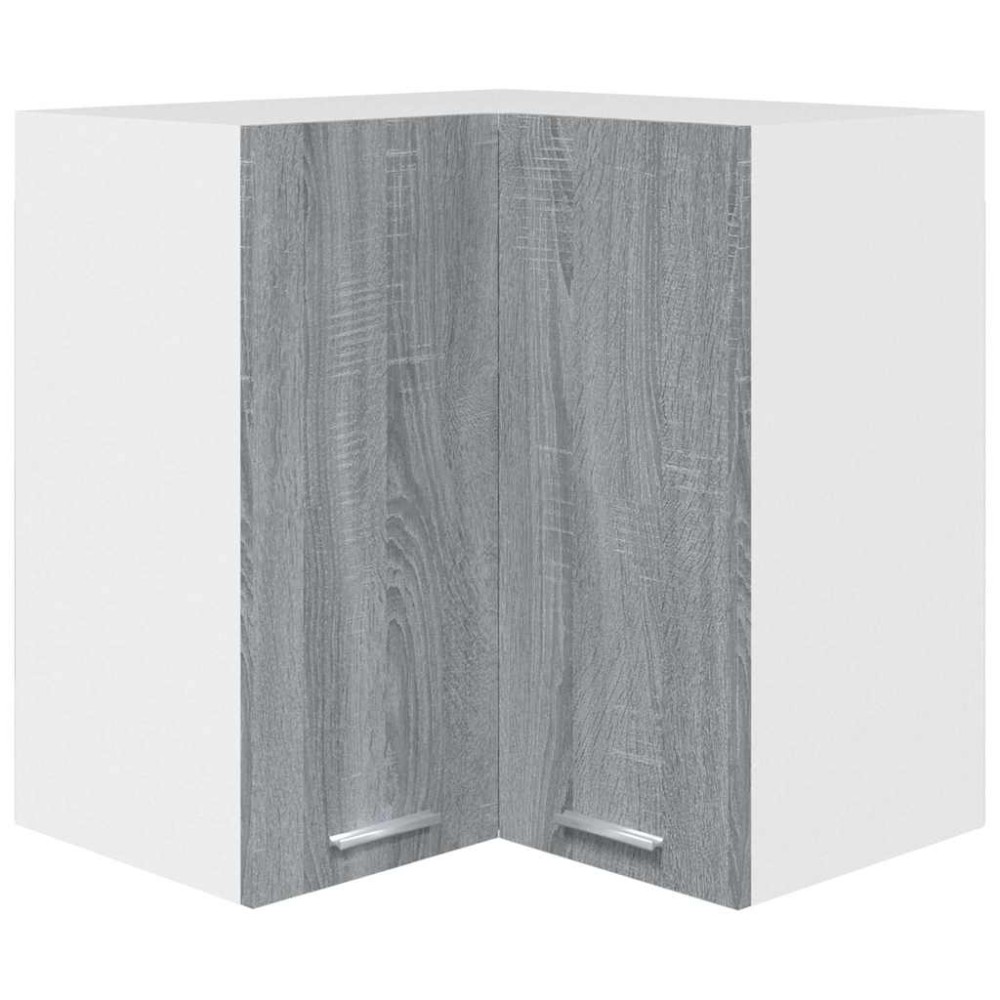 vidaXL Κρεμαστό Γωνιακό Ντουλάπι "Lyon" Γκρι Sonoma 57x57x60 εκ. από Τεχνητό Ξύλο