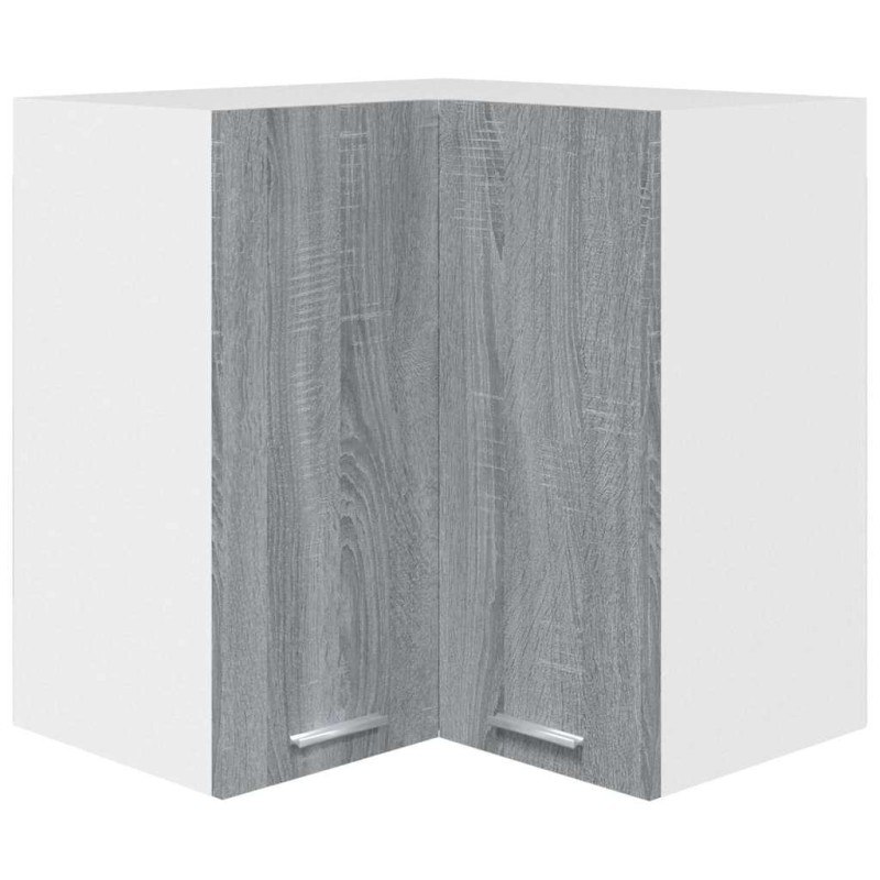 vidaXL Κρεμαστό Γωνιακό Ντουλάπι "Lyon" Γκρι Sonoma 57x57x60 εκ. από Τεχνητό Ξύλο