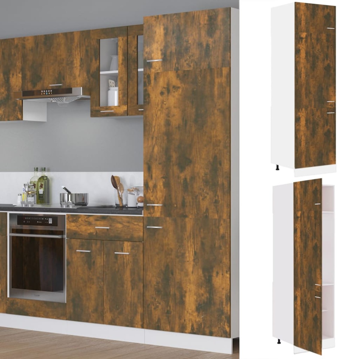 vidaXL Ντουλάπι Ψυγείου Καπνιστή Δρυς 60x57x207 εκ. Επεξεργ. Ξύλο