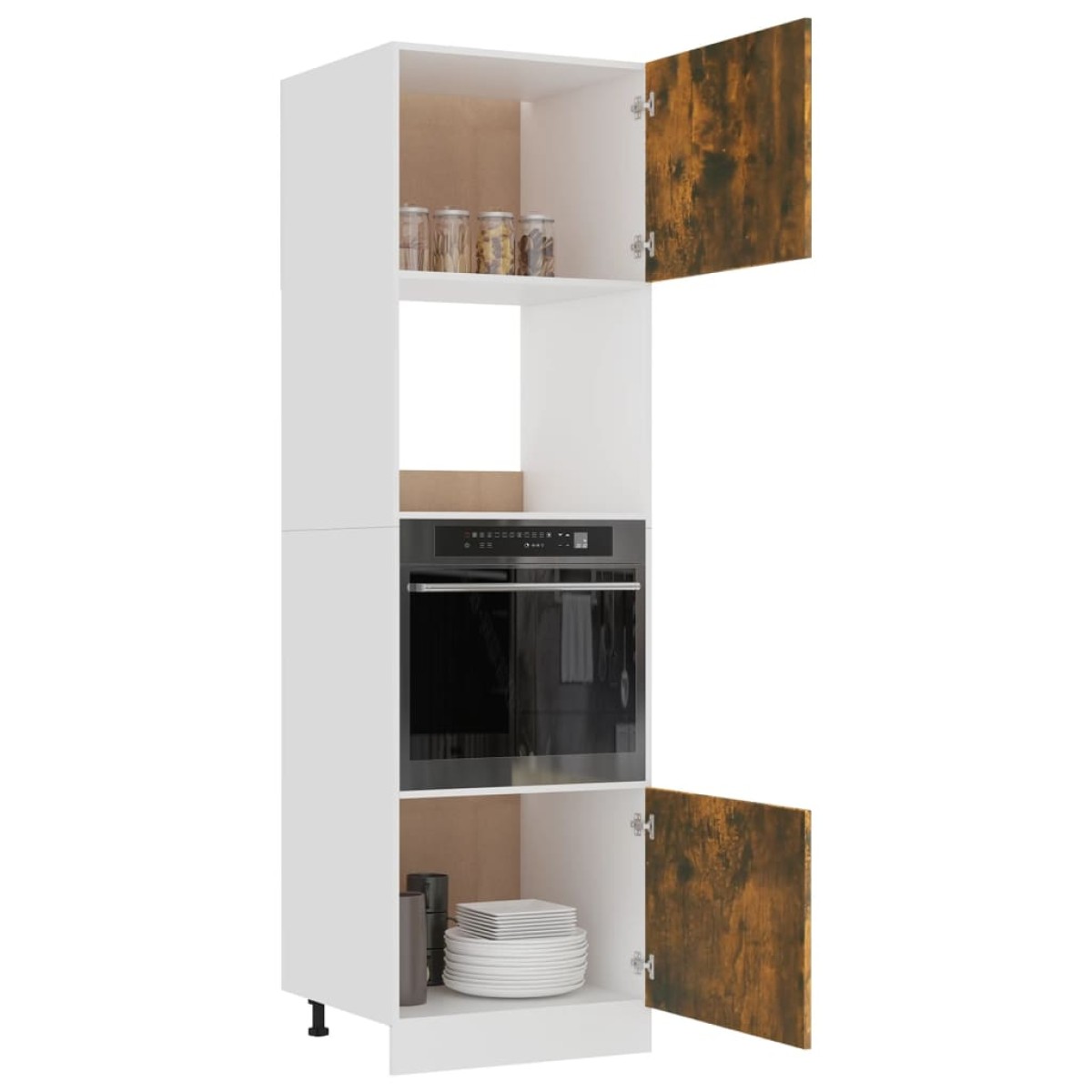 vidaXL Ντουλάπι Φ. Μικροκιμάτων Καπνιστή Δρυς 60x57x207εκ. Επεξ. Ξύλο