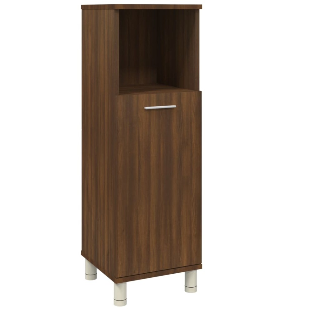 vidaXL Ντουλάπι Μπάνιου Καφέ Δρυς 30x30x95 εκ. Επεξεργασμένο Ξύλο