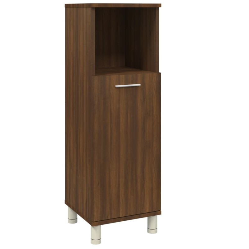 vidaXL Ντουλάπι Μπάνιου Καφέ Δρυς 30x30x95 εκ. Επεξεργασμένο Ξύλο
