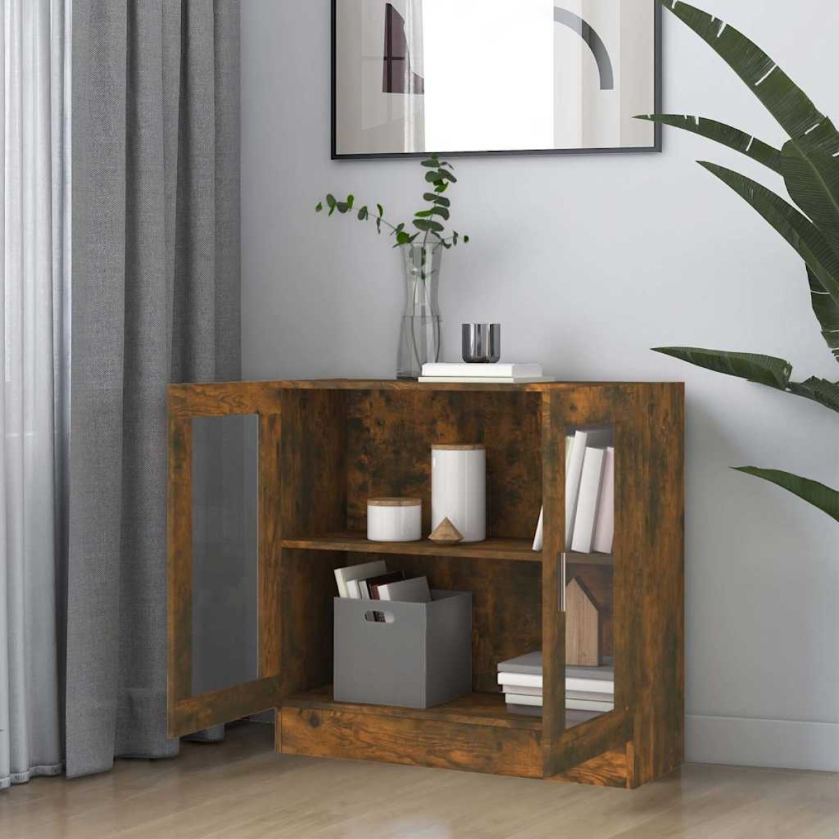 vidaXL Βιτρίνα Καπνιστή Δρυς 82,5x30,5x80 εκ. από Επεξεργασμένο Ξύλο