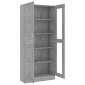 vidaXL Βιτρίνα Γκρι Sonoma 82,5x30,5x185,5 εκ. από Επεξεργασμένο Ξύλο