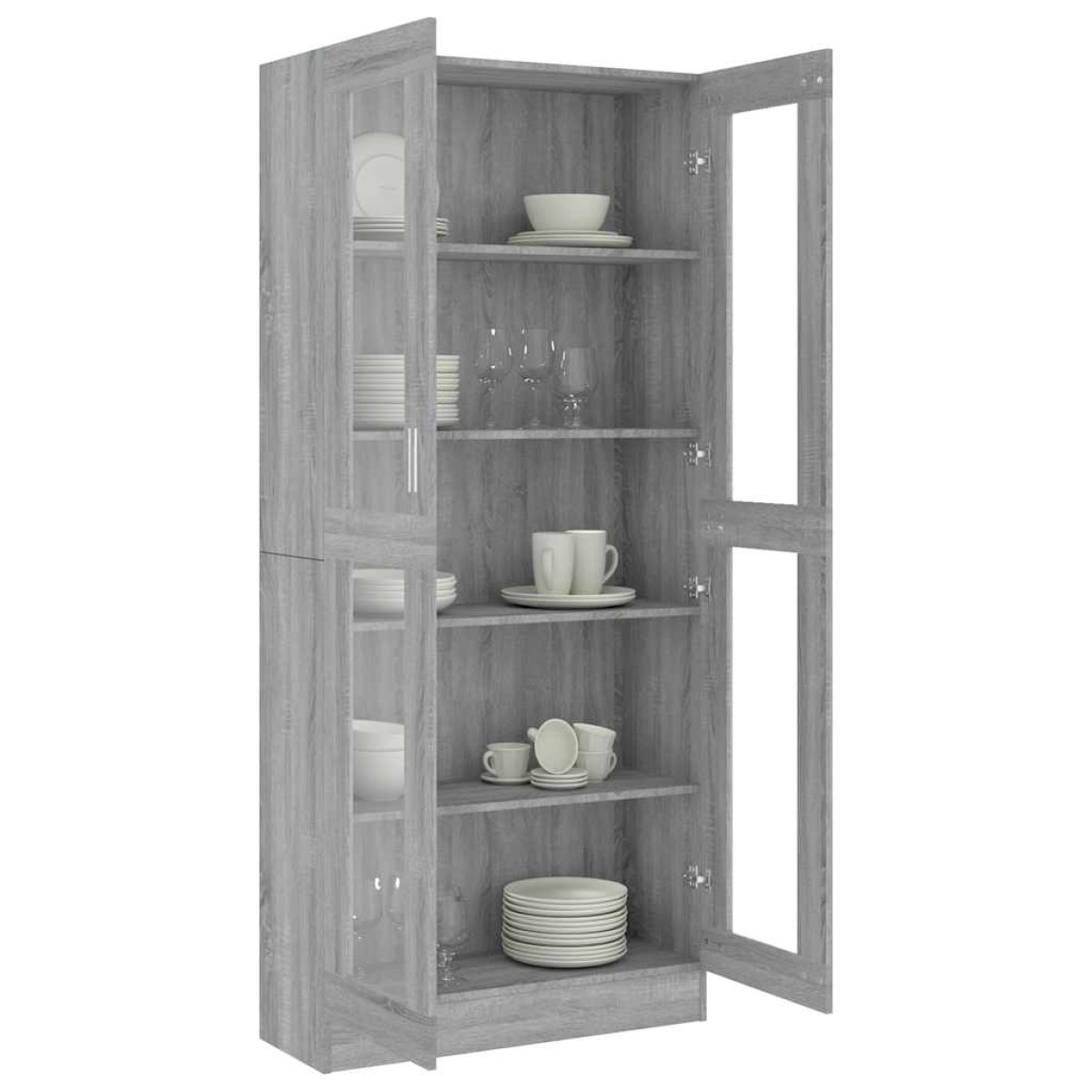 vidaXL Βιτρίνα Γκρι Sonoma 82,5x30,5x185,5 εκ. από Επεξεργασμένο Ξύλο
