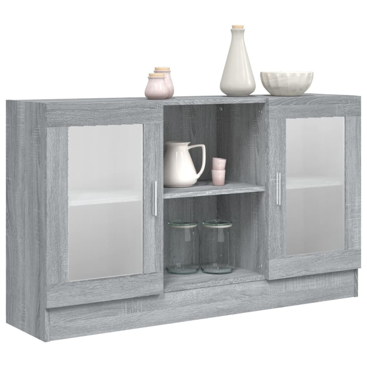 vidaXL Βιτρίνα Γκρι Sonoma 120x30,5x70 εκ. από Επεξεργασμένο Ξύλο