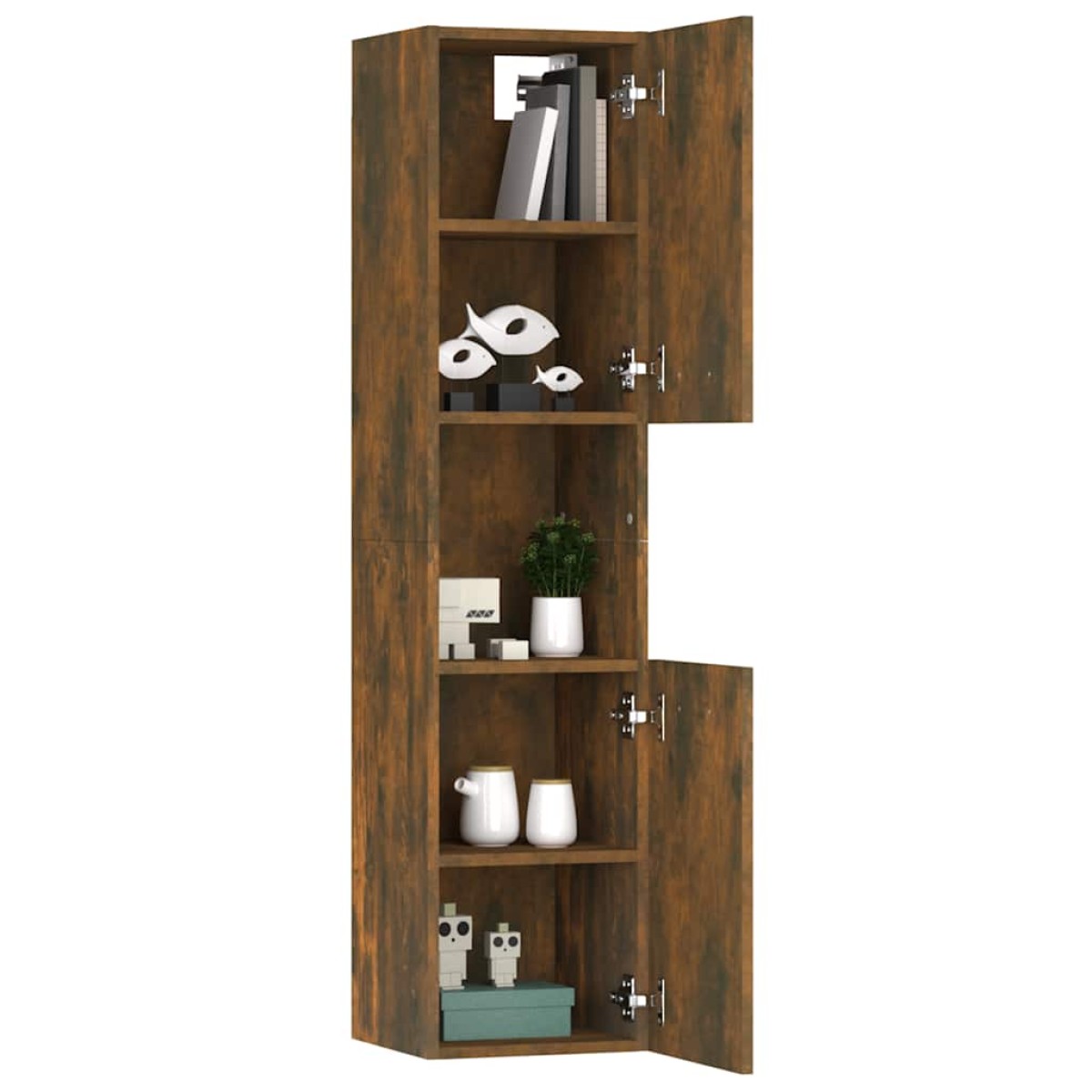 vidaXL Ντουλάπι Μπάνιου Καπνιστή Δρυς 30x30x130 εκ. Επεξεργασμένο Ξύλο