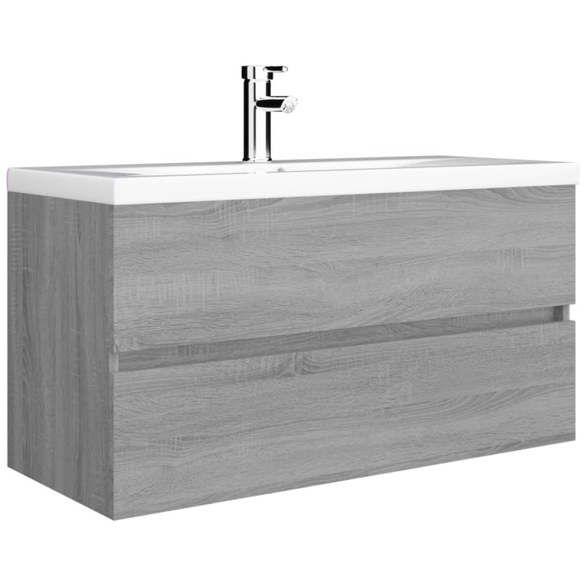 vidaXL Ντουλάπι Νιπτήρα Γκρι Sonoma 90x38,5x45 εκ. Επεξεργασμένο Ξύλο