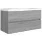 vidaXL Ντουλάπι Νιπτήρα Γκρι Sonoma 90x38,5x45 εκ. Επεξεργασμένο Ξύλο
