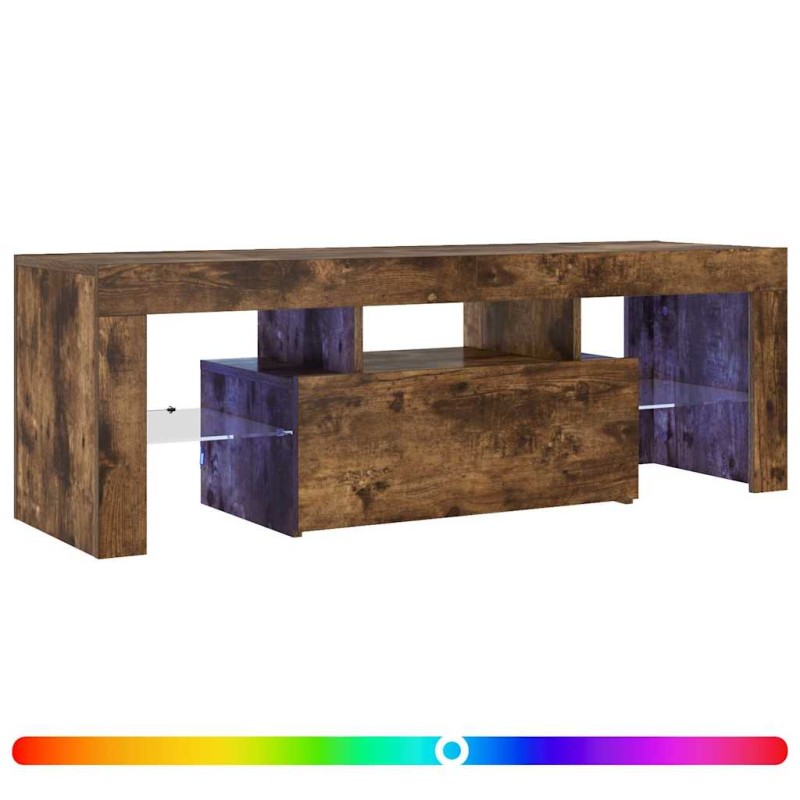 vidaXL Έπιπλο Τηλεόρασης με LED Καπνιστή Δρυς 120x35x40 εκ.