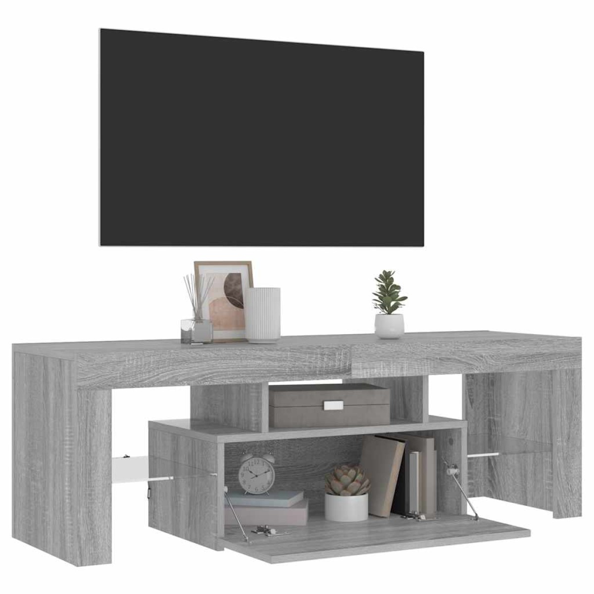 vidaXL Έπιπλο Τηλεόρασης με LED Γκρι Sonoma 120x35x40 εκ.