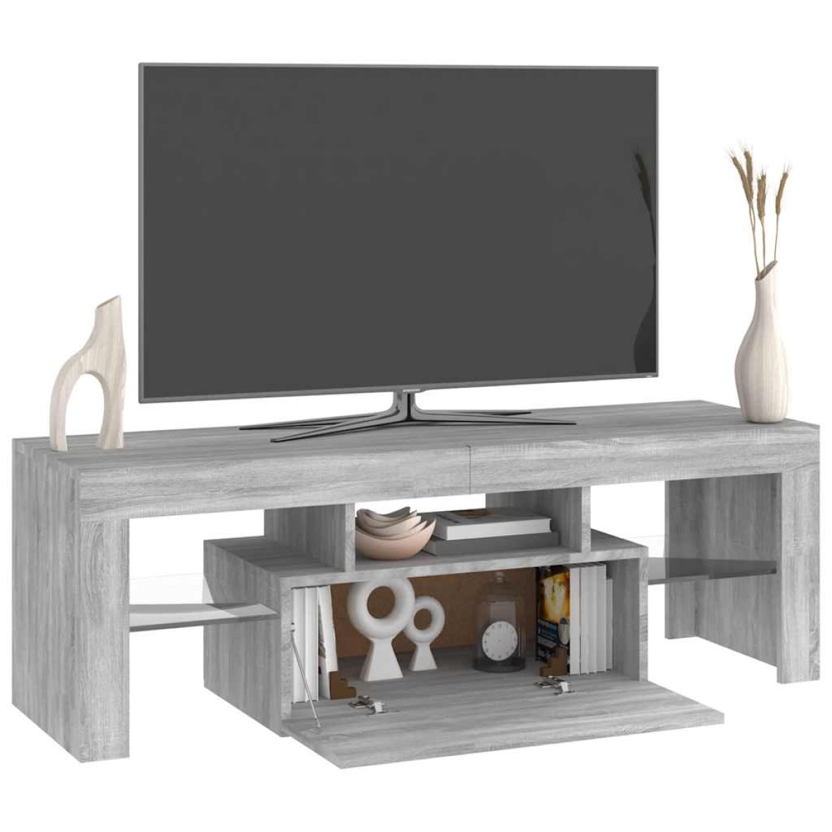 vidaXL Έπιπλο Τηλεόρασης με LED Γκρι Sonoma 120x35x40 εκ.