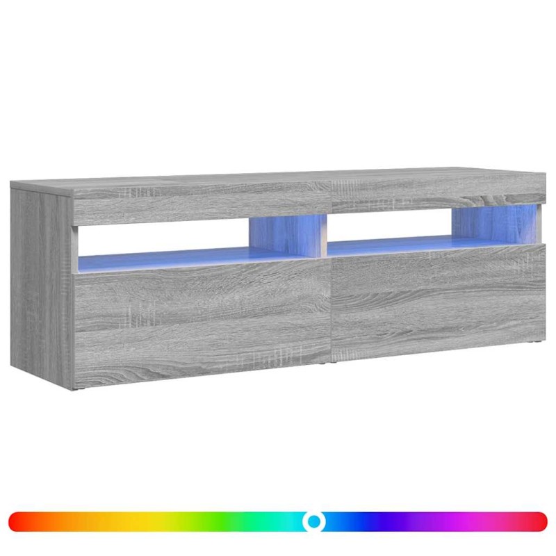 vidaXL Έπιπλο Τηλεόρασης με LED Γκρι Sonoma 120x35x40 εκ.