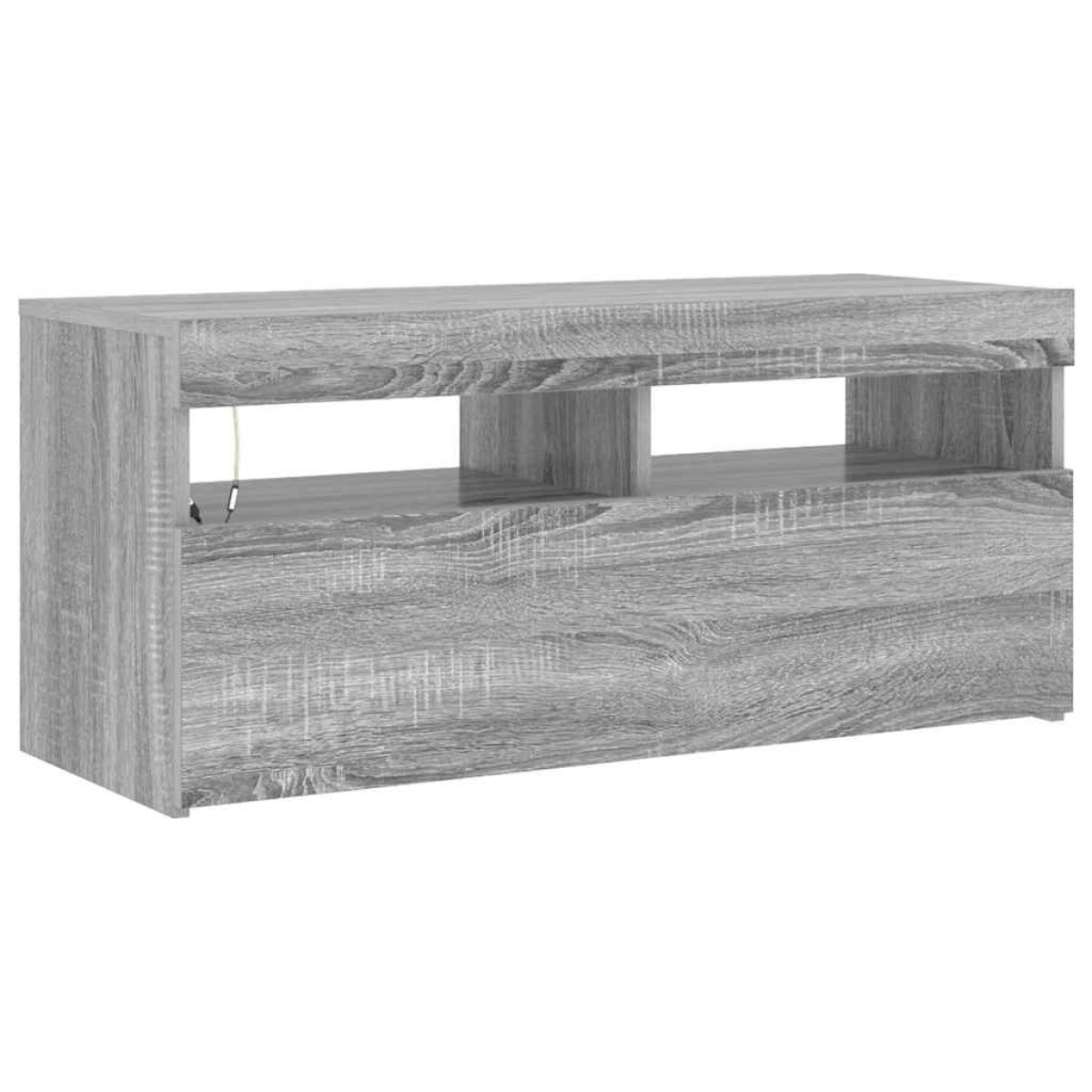 vidaXL Έπιπλο Τηλεόρασης με LED Γκρι Sonoma 90x35x40 εκ.