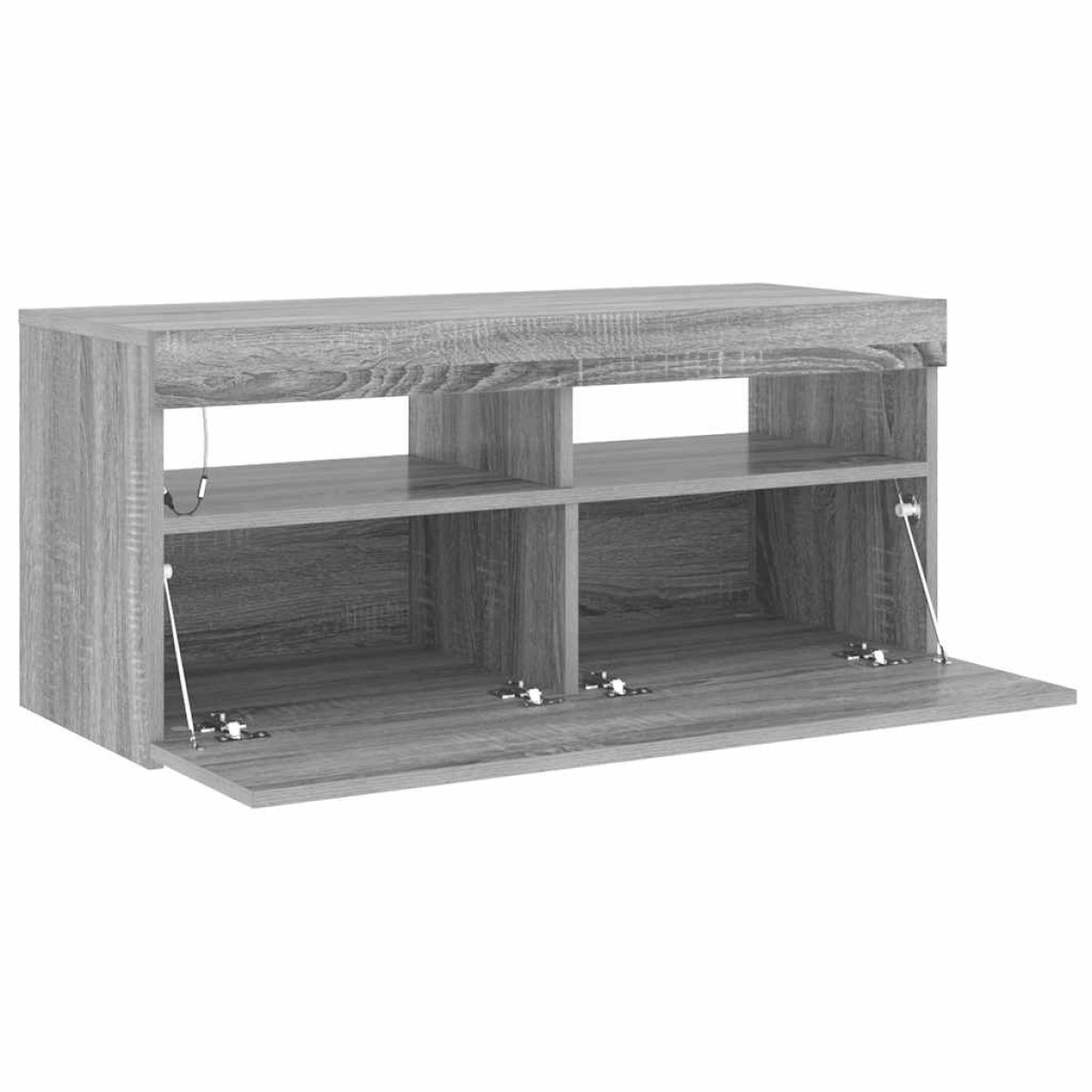 vidaXL Έπιπλο Τηλεόρασης με LED Γκρι Sonoma 90x35x40 εκ.