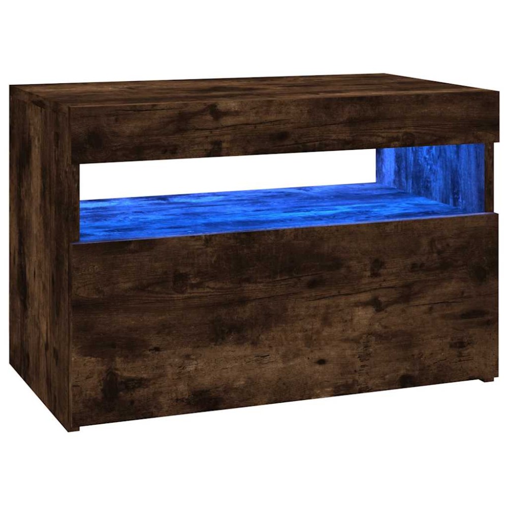 vidaXL Έπιπλο Τηλεόρασης με LED Καπνιστή Δρυς 60 x 35 x 40 εκ.