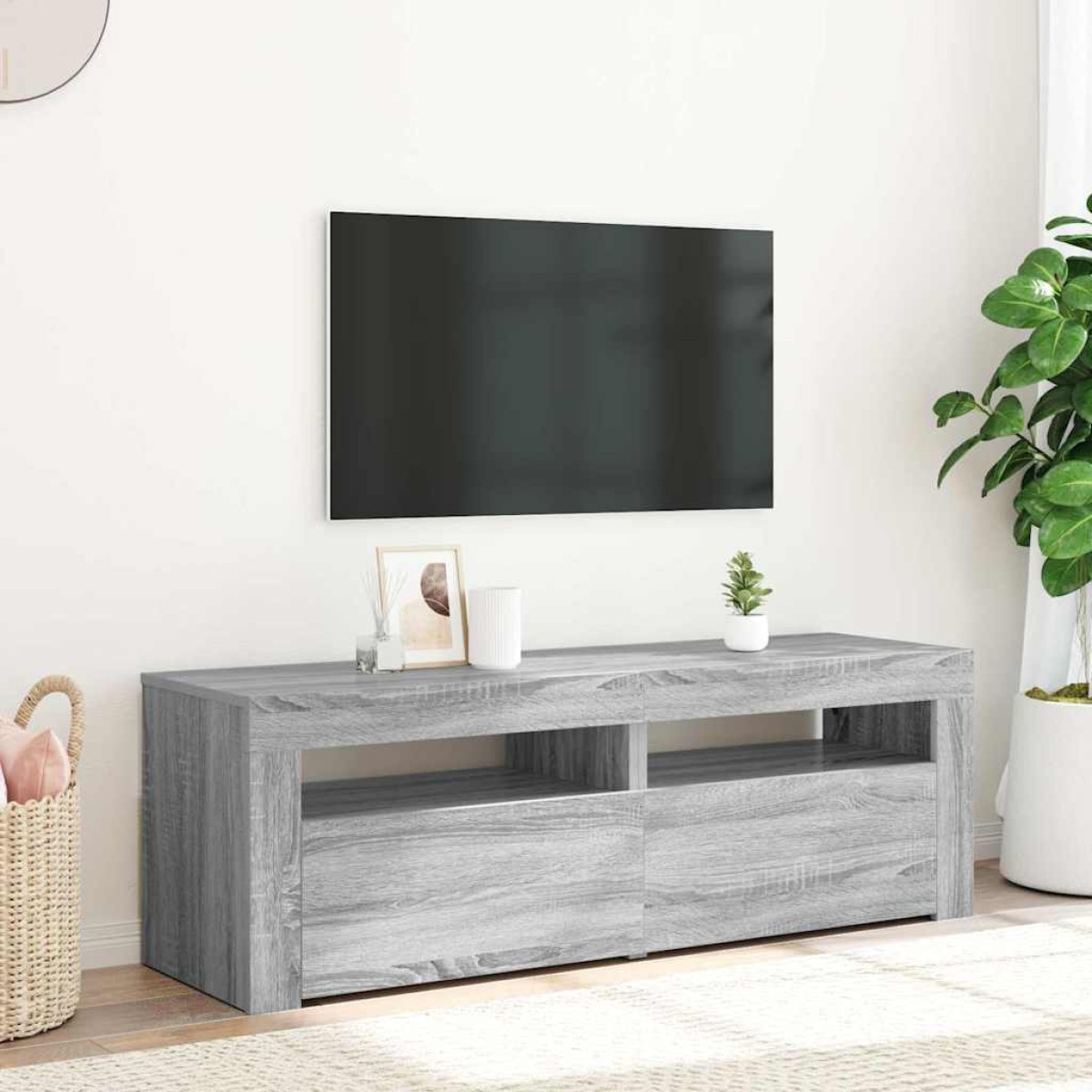 vidaXL Έπιπλο Τηλεόρασης με LED Γκρι Sonoma 120x35x40 εκ.