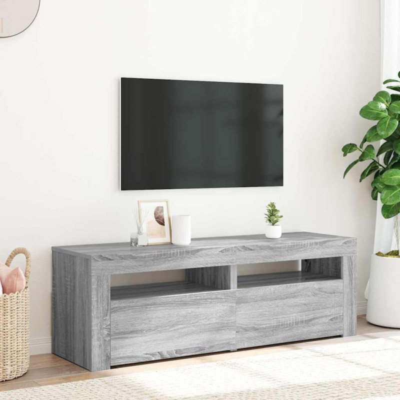 vidaXL Έπιπλο Τηλεόρασης με LED Γκρι Sonoma 120x35x40 εκ.