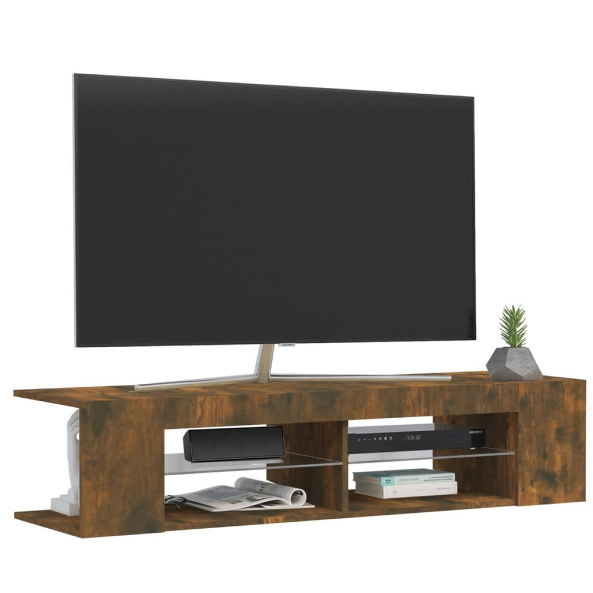 vidaXL Έπιπλο Τηλεόρασης με LED Καπνιστή Δρυς 135x39x30 εκ.