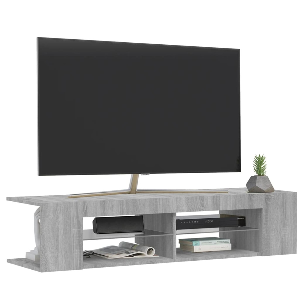 vidaXL Έπιπλο Τηλεόρασης με LED Γκρι Sonoma 135x39x30 εκ.