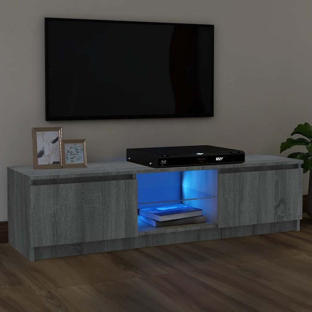 vidaXL Έπιπλο Τηλεόρασης με LED Γκρι Sonoma 120x30x36 εκ.
