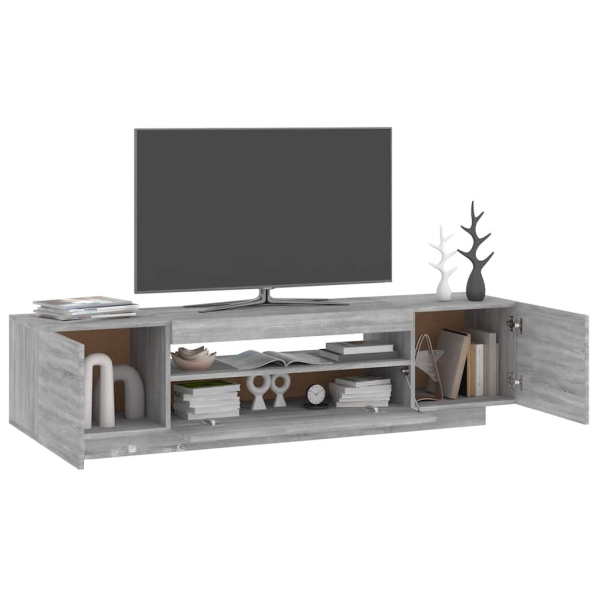 vidaXL Έπιπλο Τηλεόρασης με LED Γκρι Sonoma 160x35x40εκ.