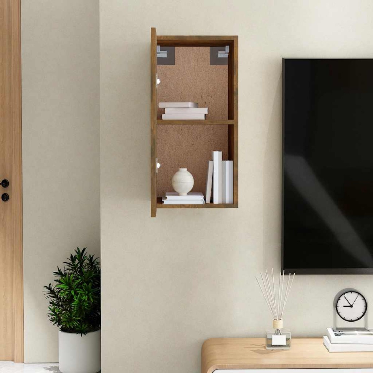 vidaXL Έπιπλο Τηλεόρασης Καπν. Δρυς 30,5 x 30 x 60 εκ. Επεξεργ. Ξύλο