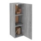 vidaXL Έπιπλα Τηλεόρασης 2 τεμ. Γκρι Sonoma30,5x30x90 εκ. Επεξ. Ξύλο