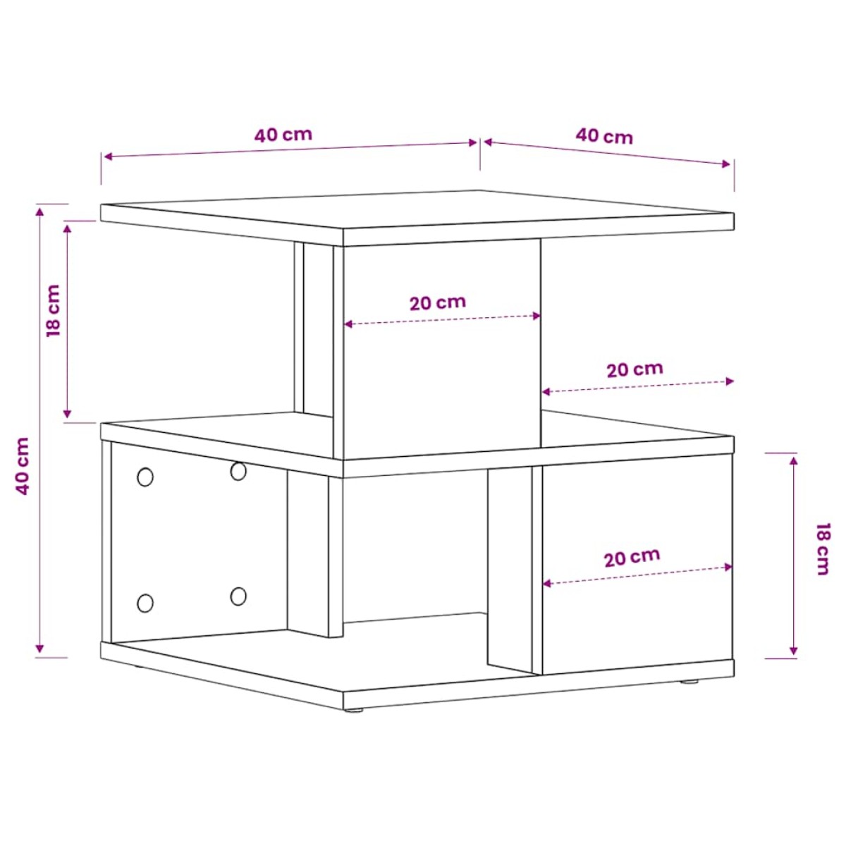 vidaXL Βοηθητικό Τραπέζι Γκρι Sonoma 40x40x40 εκ. Επεξεργασμένο Ξύλο