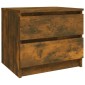 vidaXL Κομοδίνα 2 τεμ. Καπνιστή Δρυς 50x39x43,5 εκ. από Επεξεργ. Ξύλο
