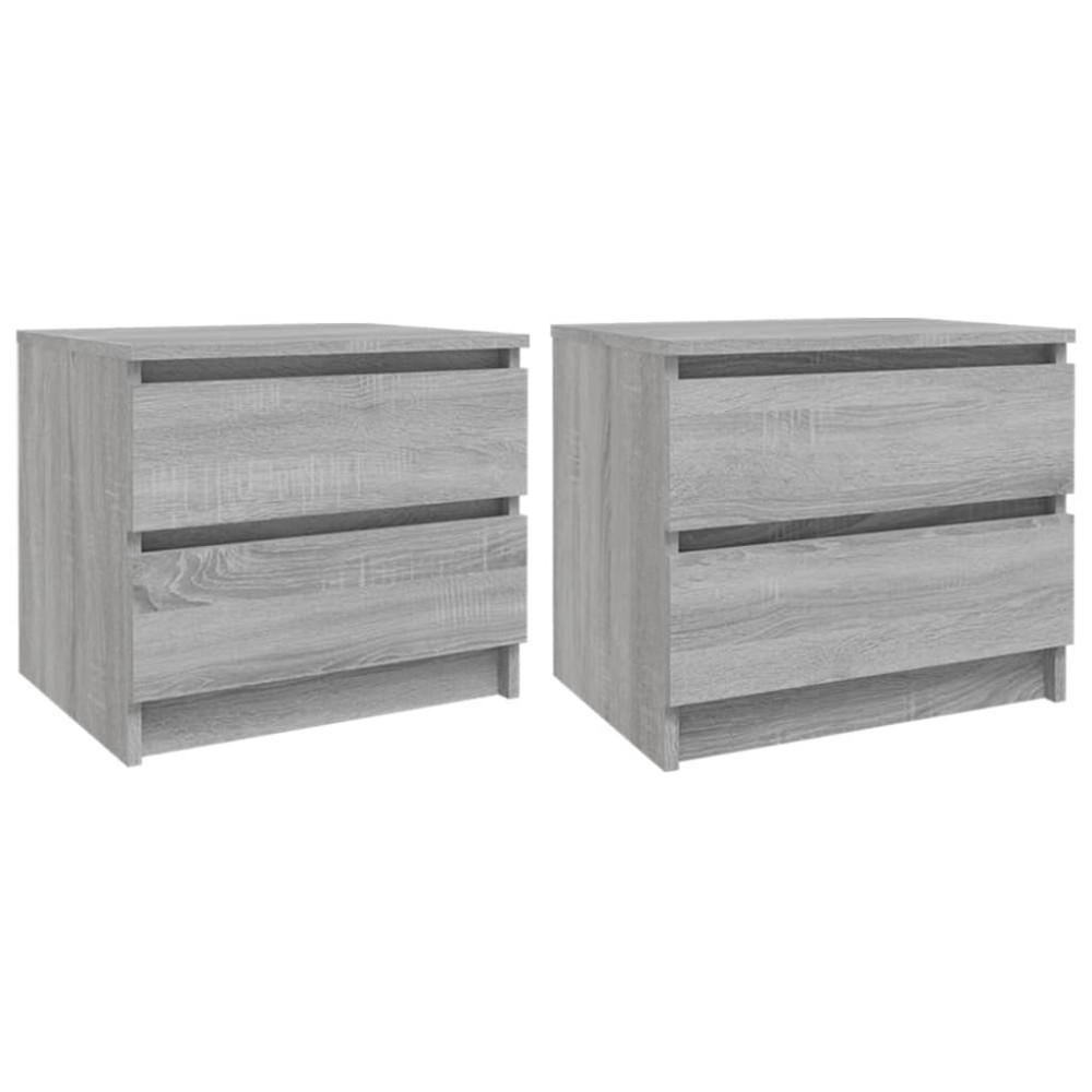 vidaXL Κομοδίνα 2 Τεμ. Γκρι Sonoma 50x39x43,5 εκ. Επεξεργασμένο Ξύλο