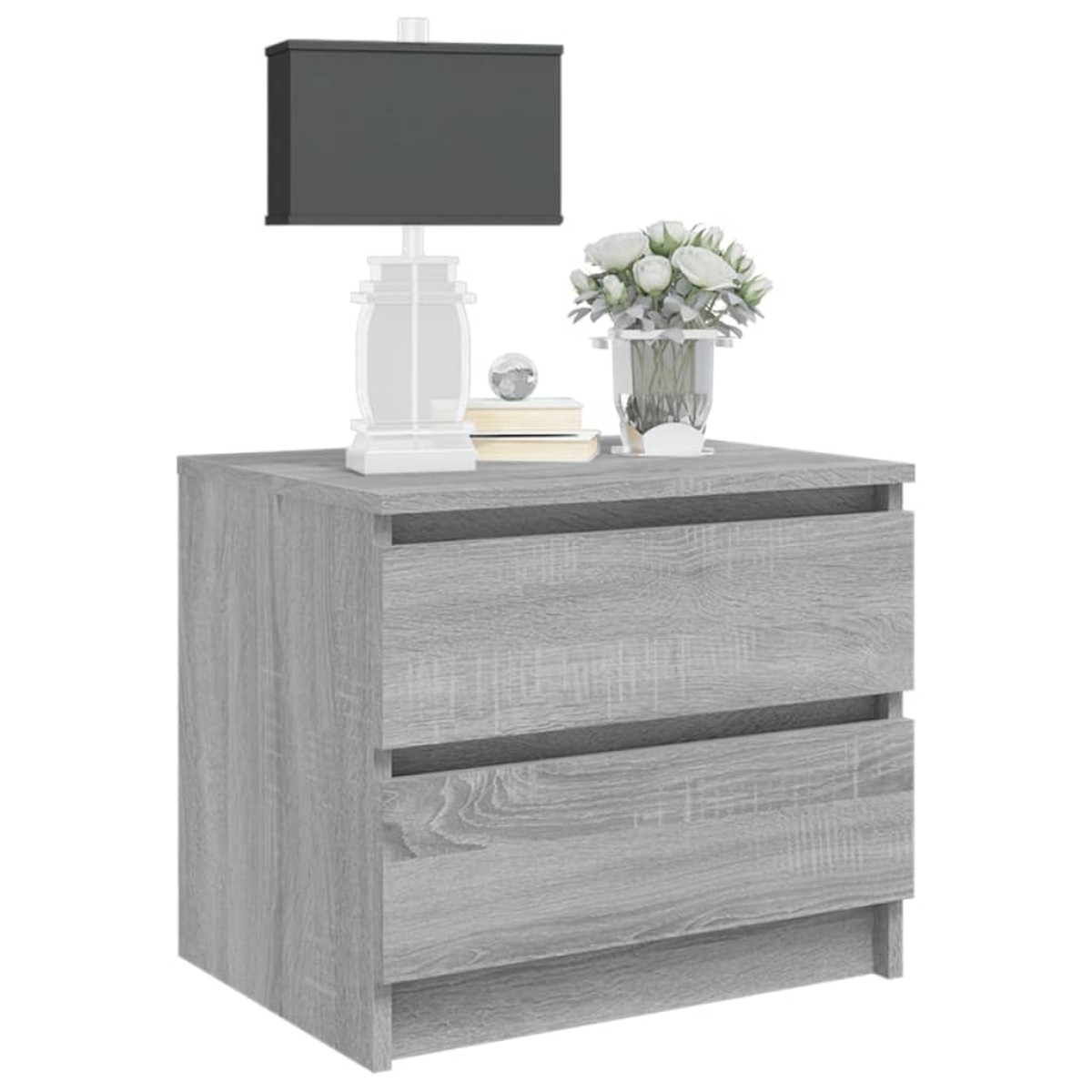 vidaXL Κομοδίνα 2 Τεμ. Γκρι Sonoma 50x39x43,5 εκ. Επεξεργασμένο Ξύλο