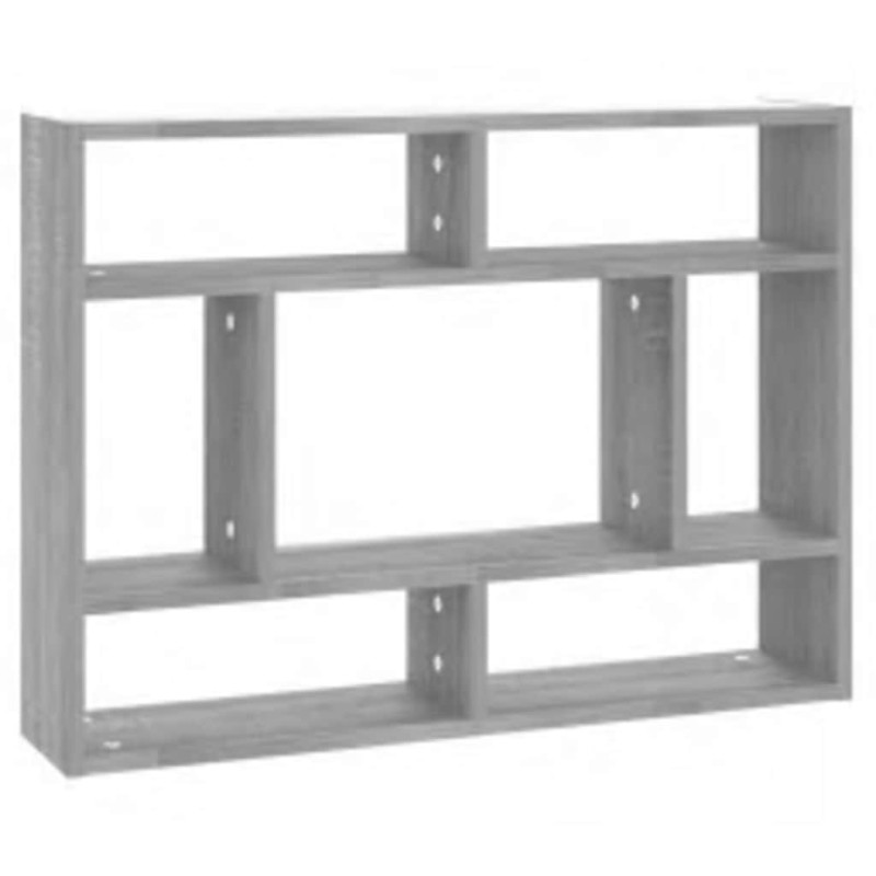 vidaXL Ραφιέρα Τοίχου Γκρι Sonoma 75 x 16 x 55 εκ. Επεξεργασμένο Ξύλο