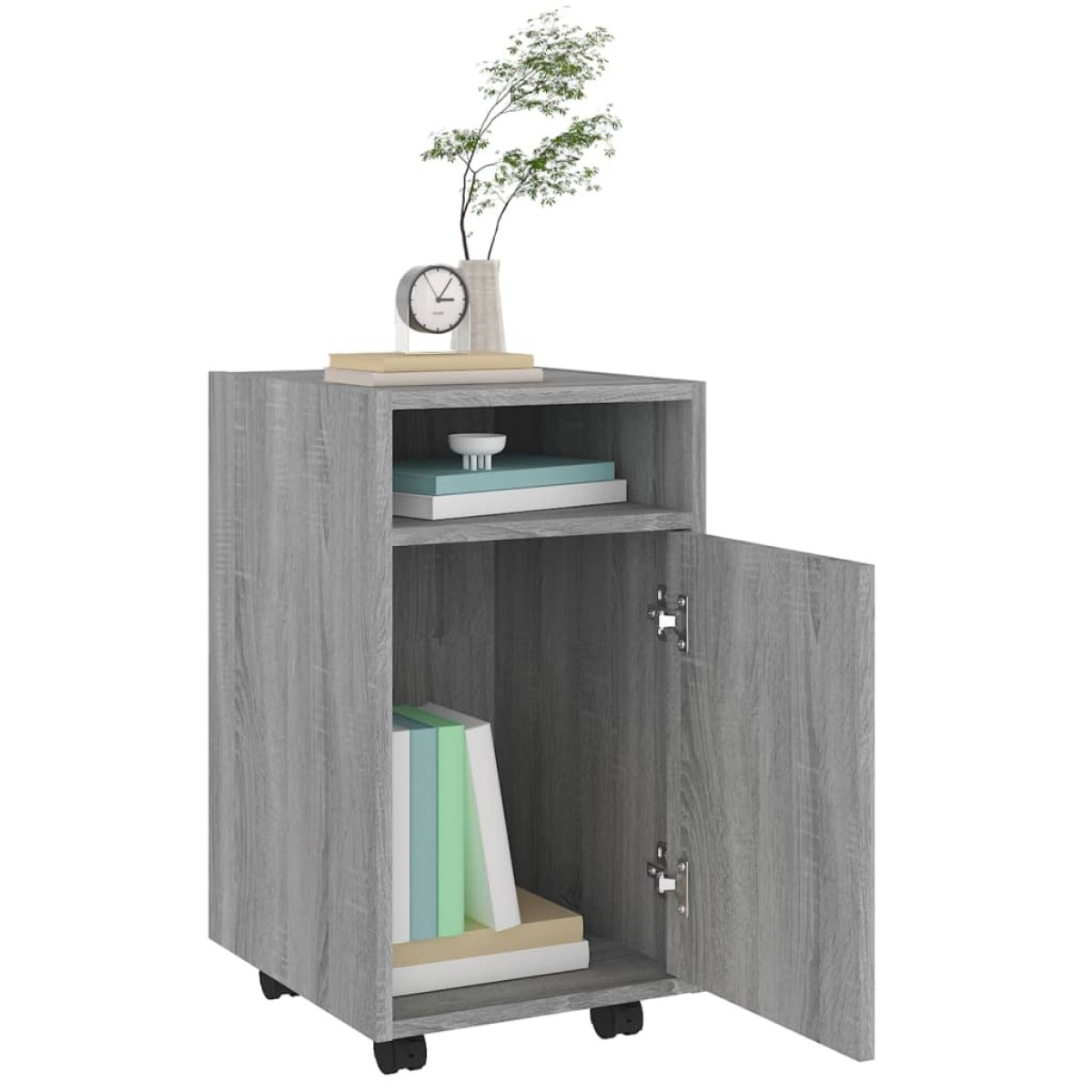 vidaXL Ντουλάπι με Ροδάκια Γκρι Sonoma 33x38x60 εκ. Επεξεργασμένο ξύλο