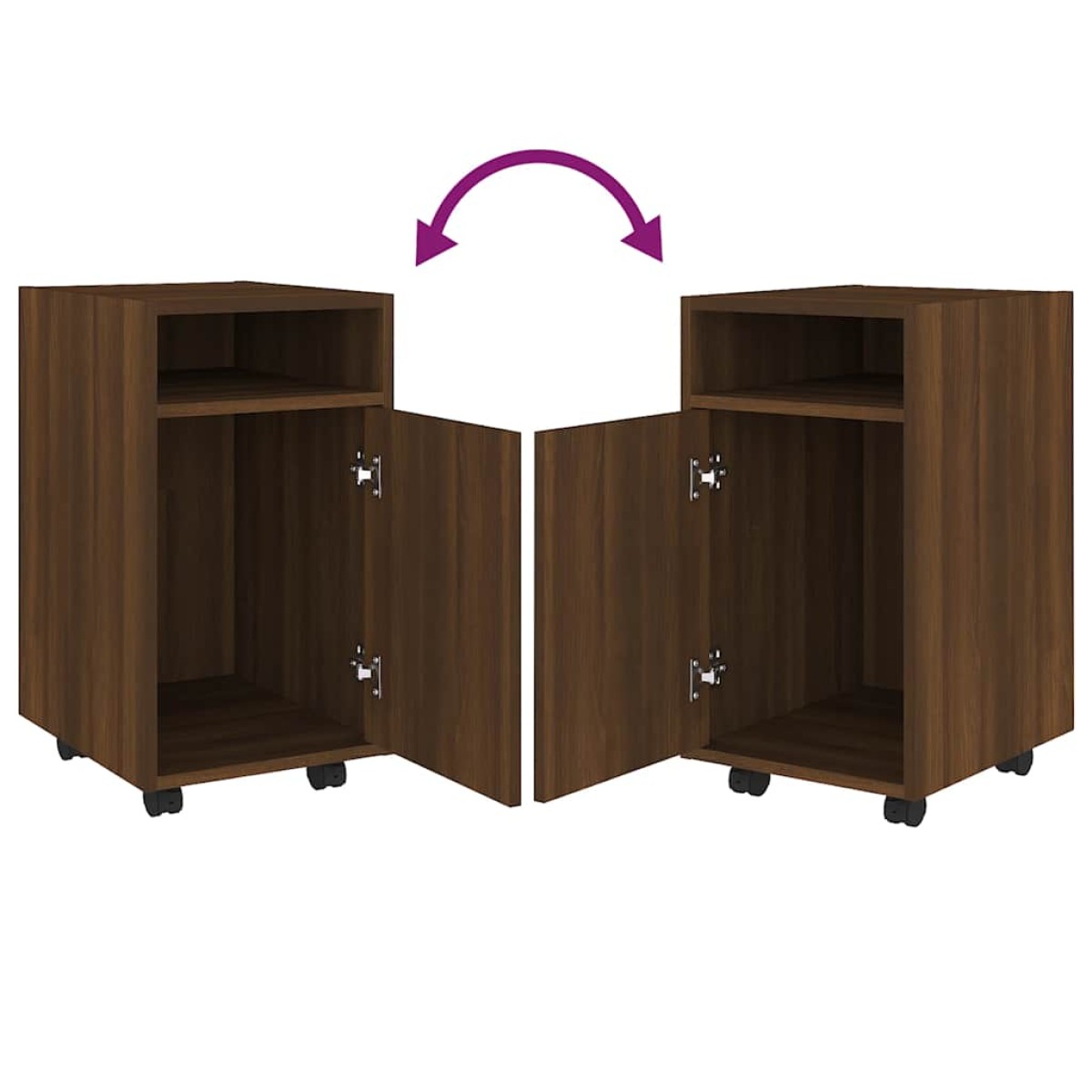 vidaXL Ντουλάπι με Ροδάκια Καφέ Δρυς 33x38x60 εκ. Επεξεργασμένο ξύλο