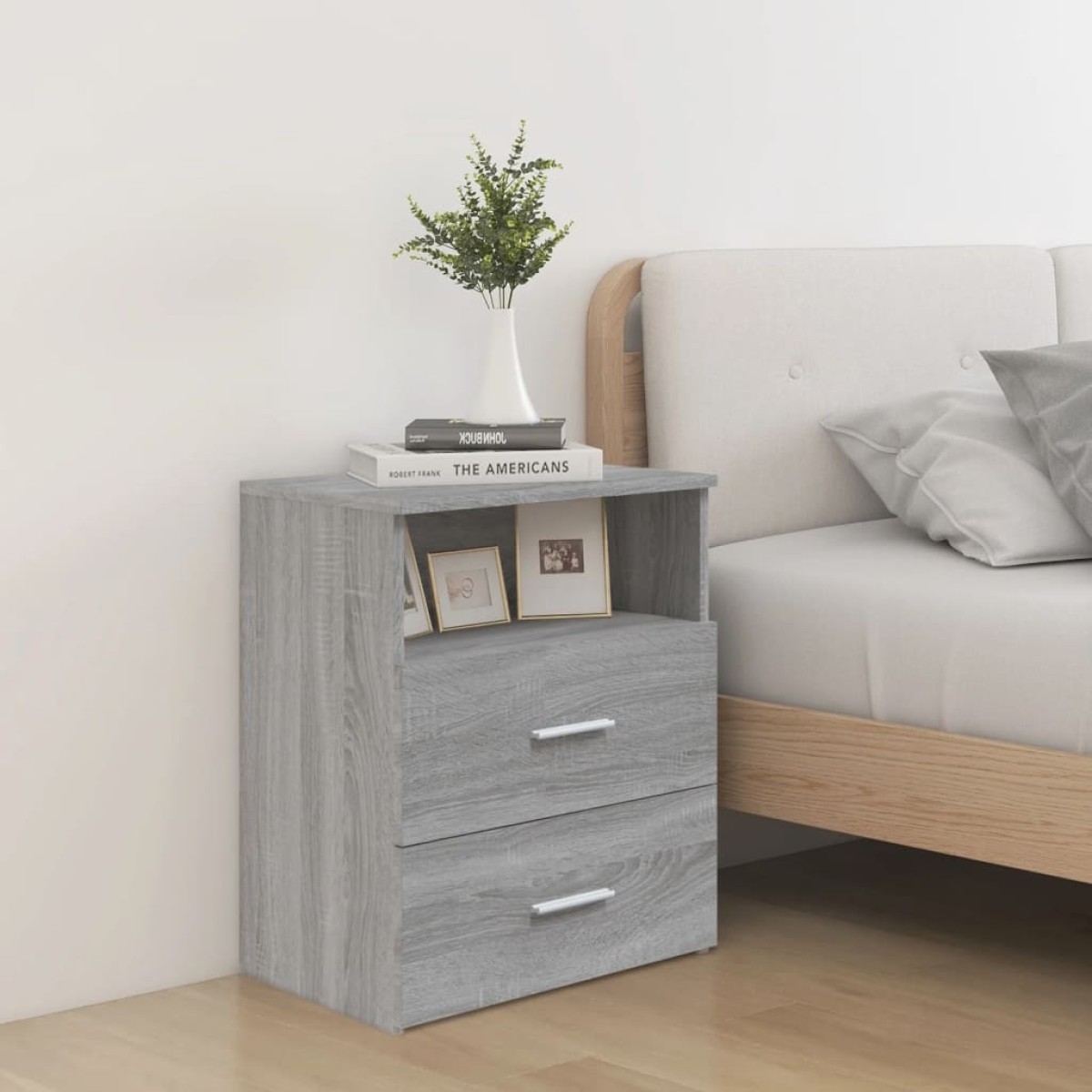 vidaXL Κομοδίνο Γκρι Sonoma 50 x 32 x 60 εκ.