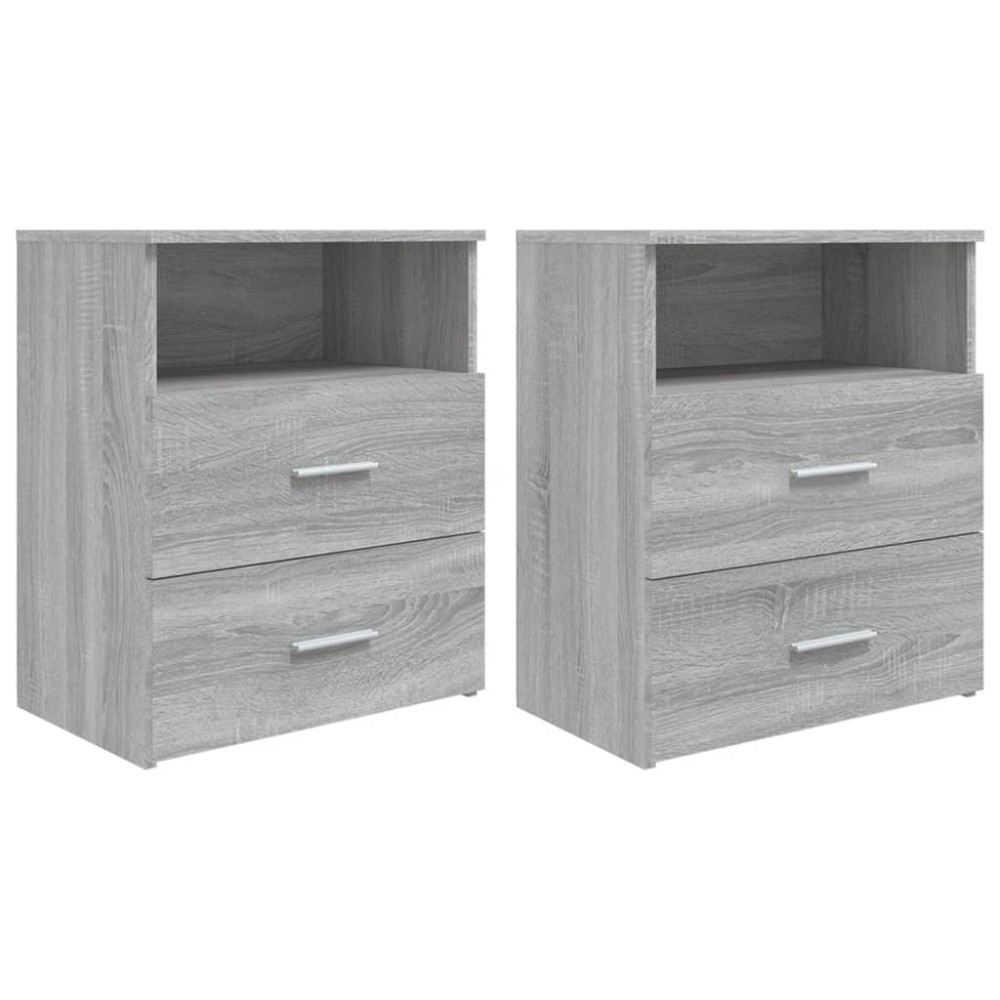 vidaXL Κομοδίνα 2 τεμ. Γκρι Sonoma 50 x 32 x 60 εκ.