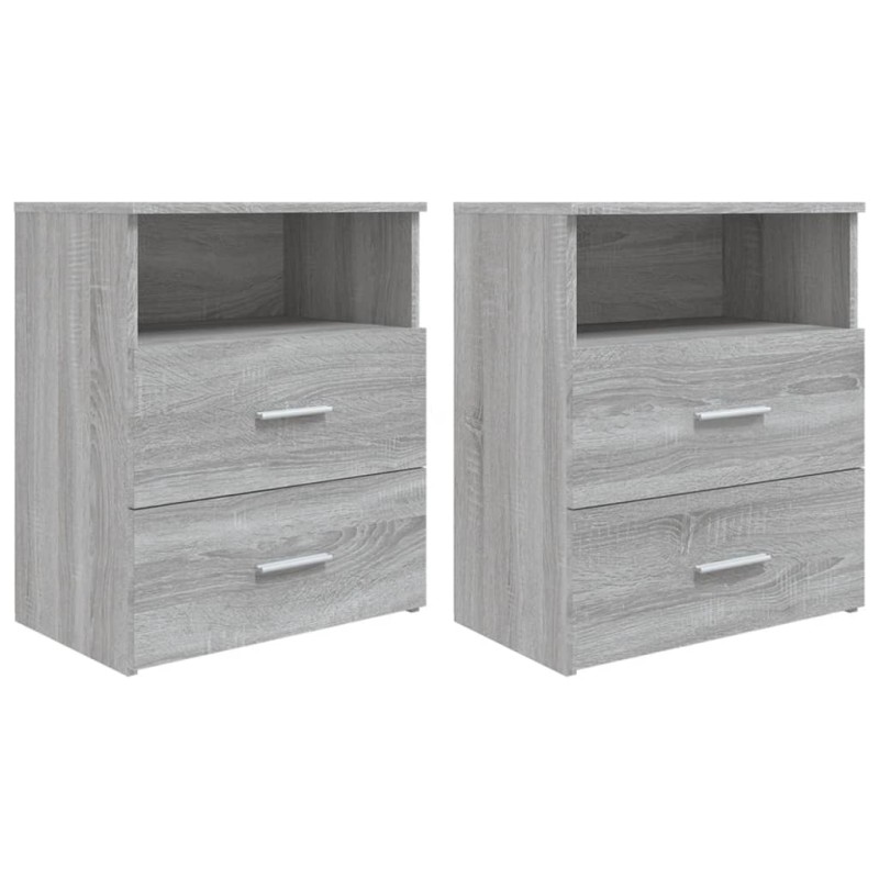 vidaXL Κομοδίνα 2 τεμ. Γκρι Sonoma 50 x 32 x 60 εκ.