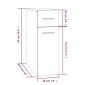 vidaXL Συρταριέρα Γενικής Χρήσης Γκρι Sonoma 20x45,5x60 εκ. Επεξ. Ξύλο