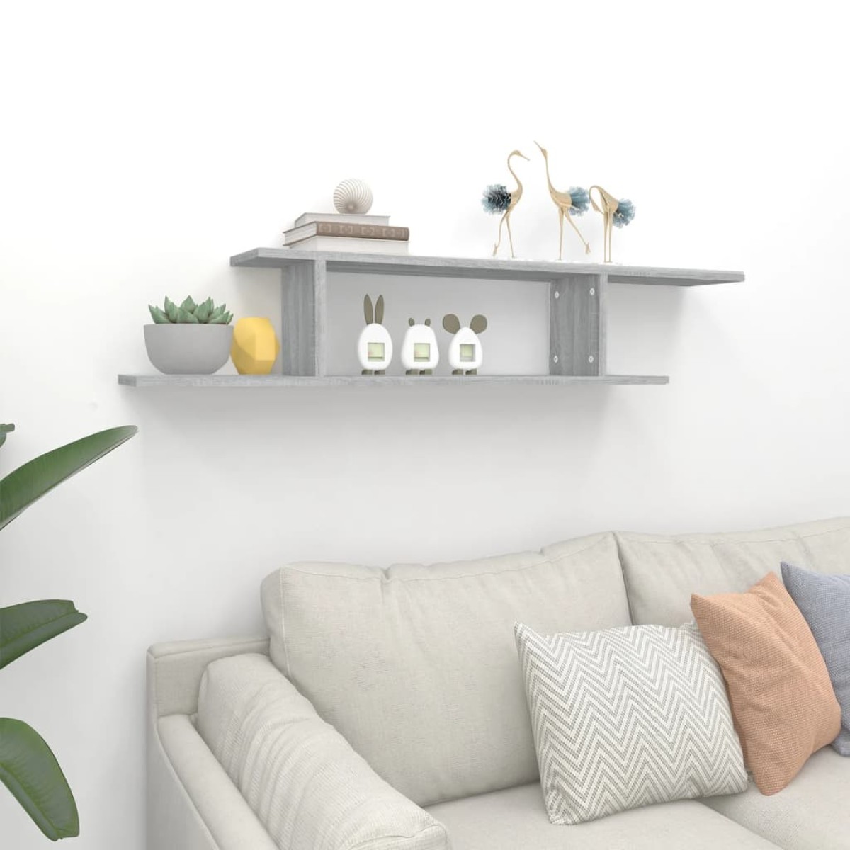 vidaXL Ράφι Τηλεόρασης Γκρι Sonoma 125x18x23 εκ. Επεξεργασμένο Ξύλο