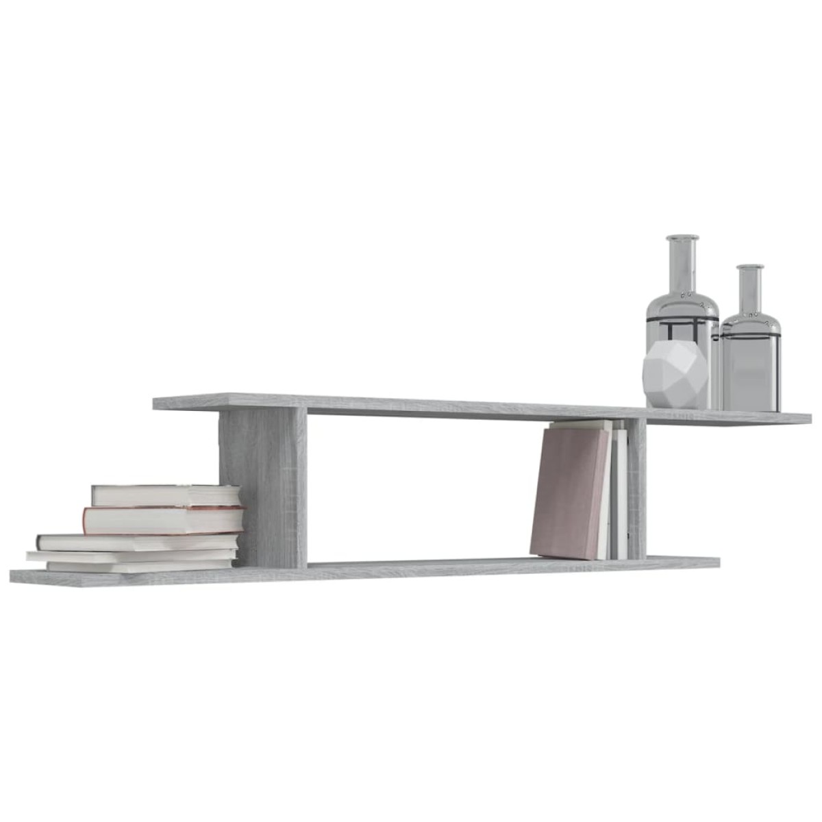 vidaXL Ράφι Τηλεόρασης Γκρι Sonoma 125x18x23 εκ. Επεξεργασμένο Ξύλο