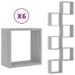 vidaXL Ράφια Τοίχου Κύβοι 6 τεμ. Γκρι Sonoma 30x15x30 εκ.