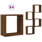 vidaXL Ράφια Τοίχου Κύβοι 4 τεμ. Καφέ Δρυς 30x15x30 εκ.