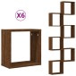 vidaXL Ράφια Τοίχου Κύβοι 6 τεμ. Καφέ Δρυς 30x15x30 εκ.