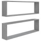 vidaXL Ραφιέρες Τοίχου Κύβος 2 τεμ Γκρι Sonoma 100x15x30εκ. Επεξ. Ξύλο