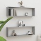 vidaXL Ραφιέρες Τοίχου Κύβος 2 τεμ Γκρι Sonoma 100x15x30εκ. Επεξ. Ξύλο