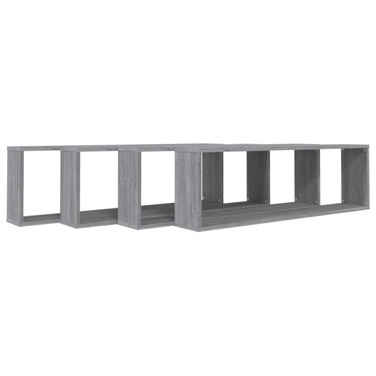 vidaXL Ραφιέρες Τοίχου Κύβος 4 τεμ Γκρι Sonoma 100x15x30εκ. Επεξ. Ξύλο